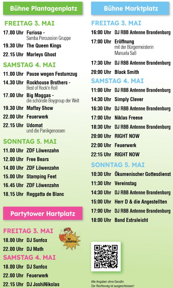 Programm Volksfest Werder 2024